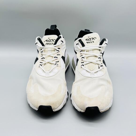 Nike Shoes Mens 8.5 Beige Black Air Max 270 React Low Top Running Sneakers - Picture 3 of 9